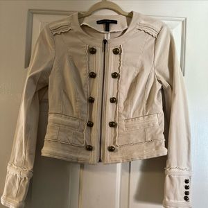 Women's Cream Jacket with Button Detail